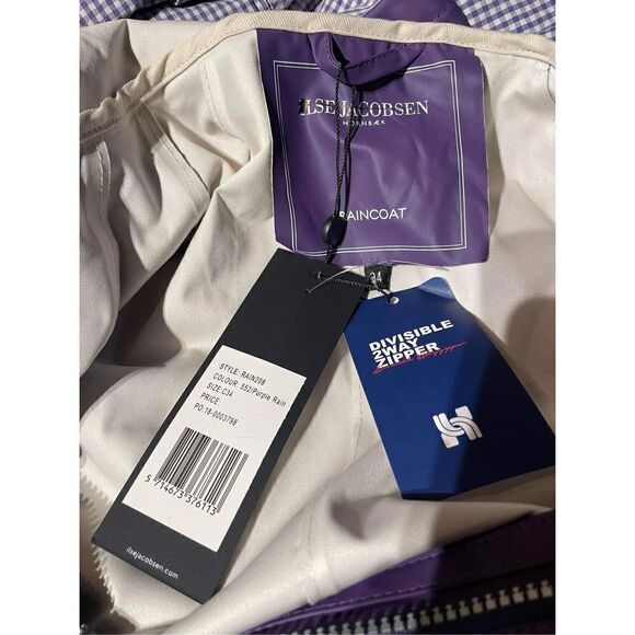 Ilse Jacobsen Long RAINCOAT Rain71L (Purple Rain) Size XS (US4) - Picture 8 of 14